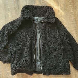 Wild Fable black oversized boucle jacket